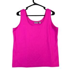 Chicos Womens Blouse Pink Tank Top Slinky Nylon Blend Stretch 2 U.S Size (L)